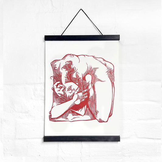 Bilderleisten aus Holz, mit Aufhängeschnur und Magnetbefestigung - Schwarz