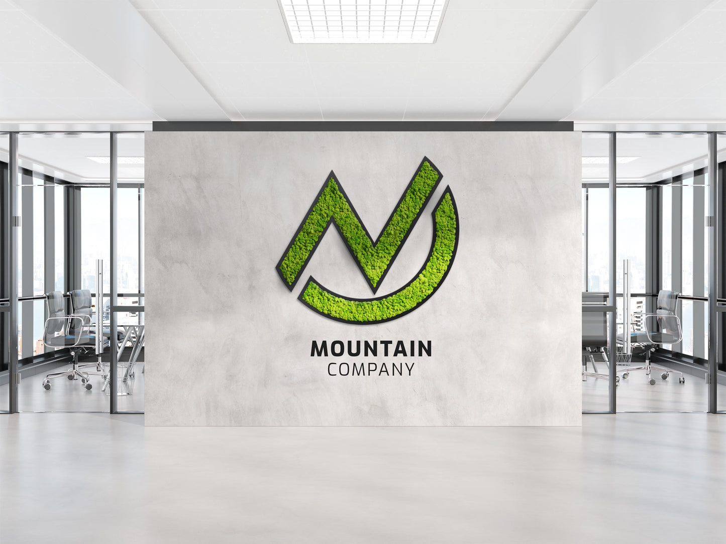 Moos Logos & Schriften - Islandmoos Logos / Schriften - Hartschaum schwarz - mit Rahmen