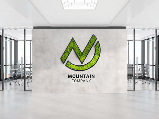 Moos Logos & Schriften - Islandmoos Logos / Schriften - Hartschaum schwarz - mit Rahmen