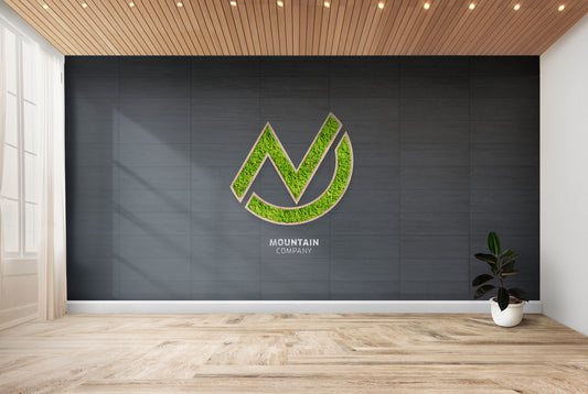 Moos Logos & Schriften - Islandmoos Logos / Schriften - Fichte mit Rahmen