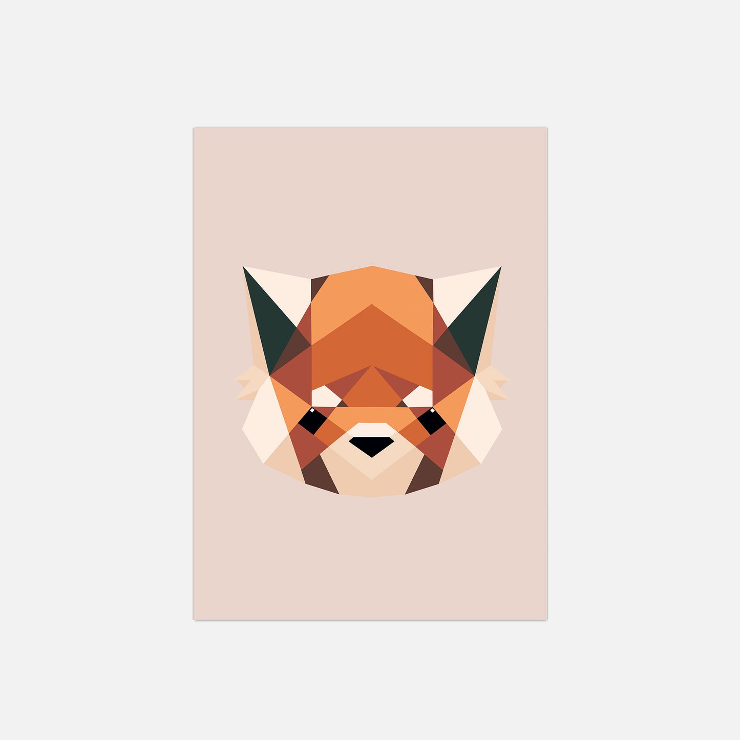 Polygon Tiere - Poster Roter Panda