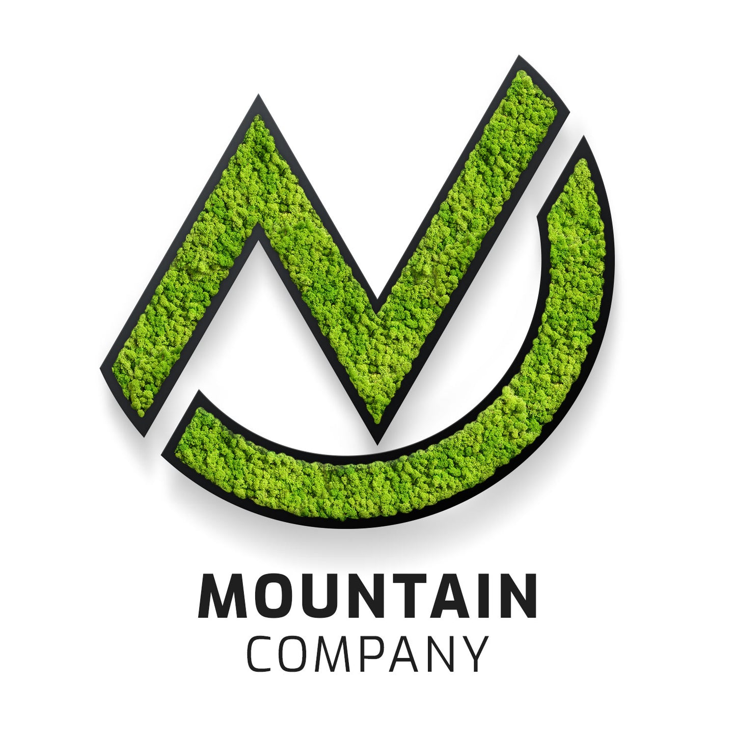 Moos Logos & Schriften - Islandmoos Logos / Schriften - Hartschaum schwarz - mit Rahmen