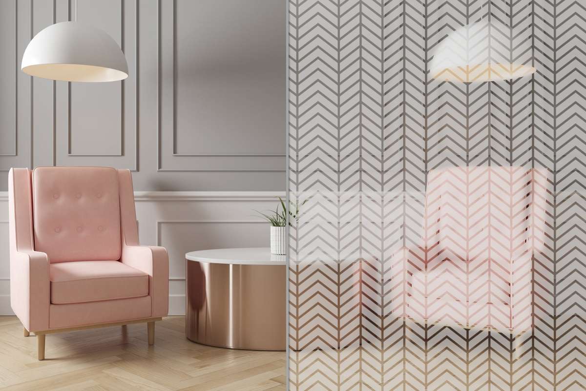 Sandstrahlfolie mit Motiven - Herringbone