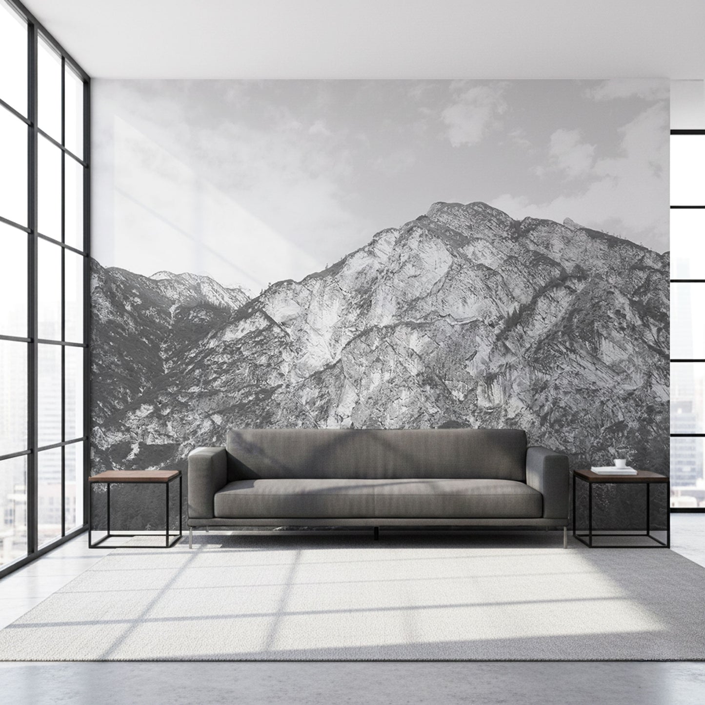 Berg Schwarz Weiss Fototapete