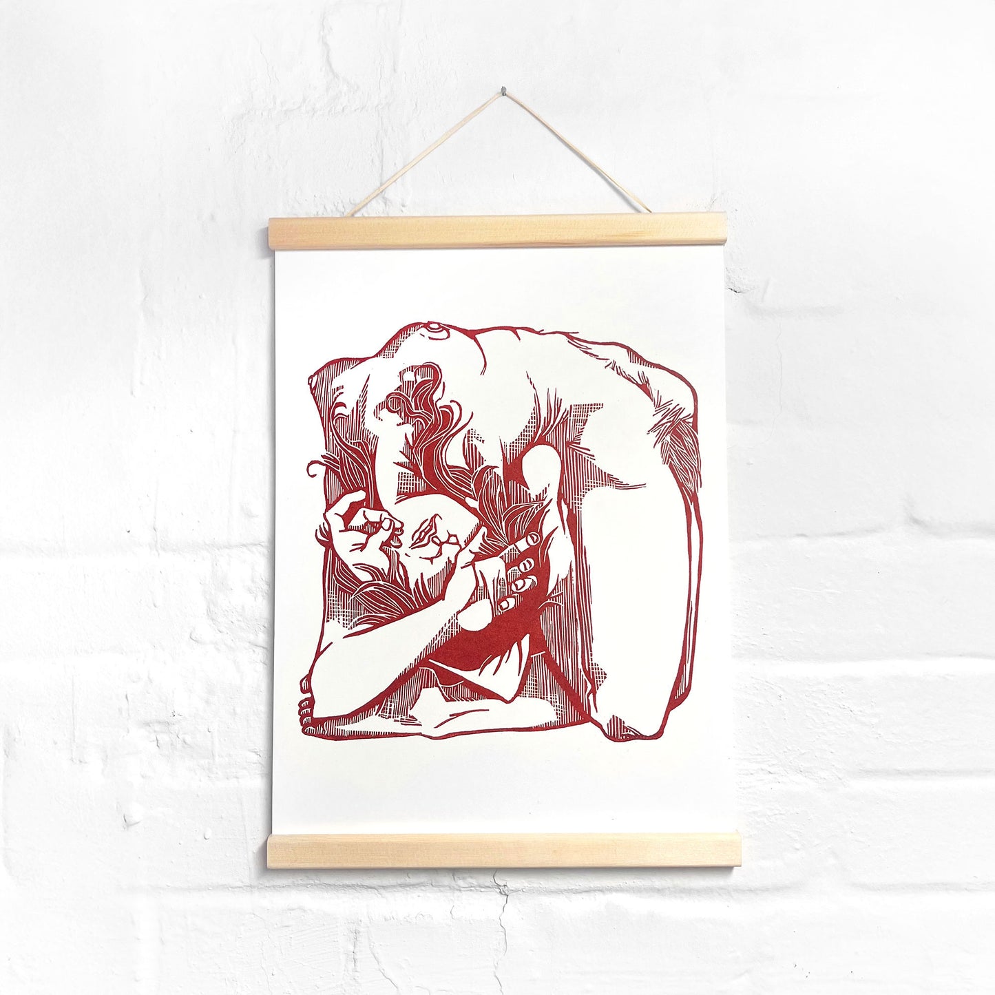 Bilderleisten aus Holz, mit Aufhängeschnur und Magnetbefestigung - Kiefer