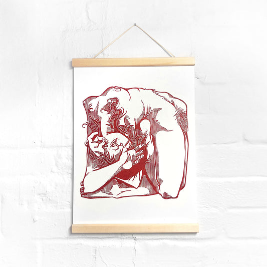 Bilderleisten aus Holz, mit Aufhängeschnur und Magnetbefestigung - Kiefer