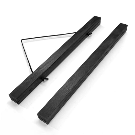 Bilderleisten aus Holz, mit Aufhängeschnur und Magnetbefestigung - Schwarz