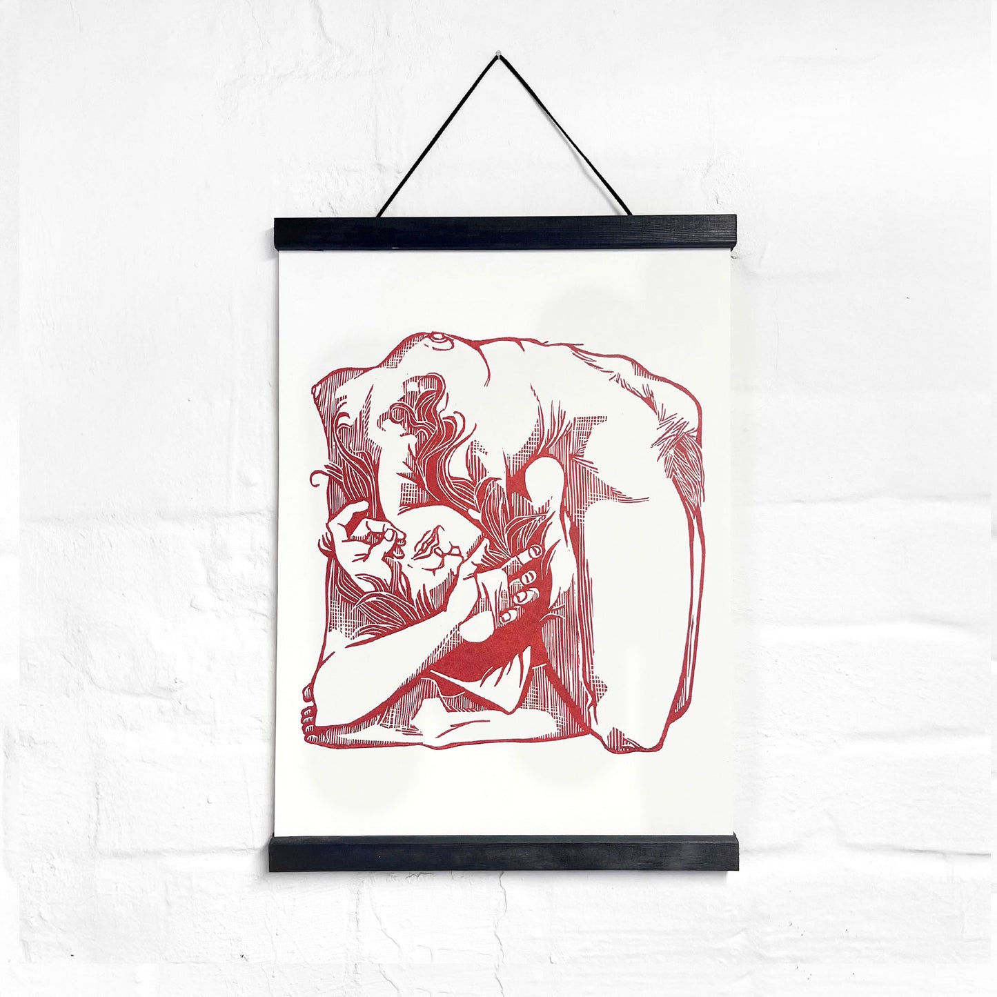 Bilderleisten aus Holz, mit Aufhängeschnur und Magnetbefestigung - Kiefer