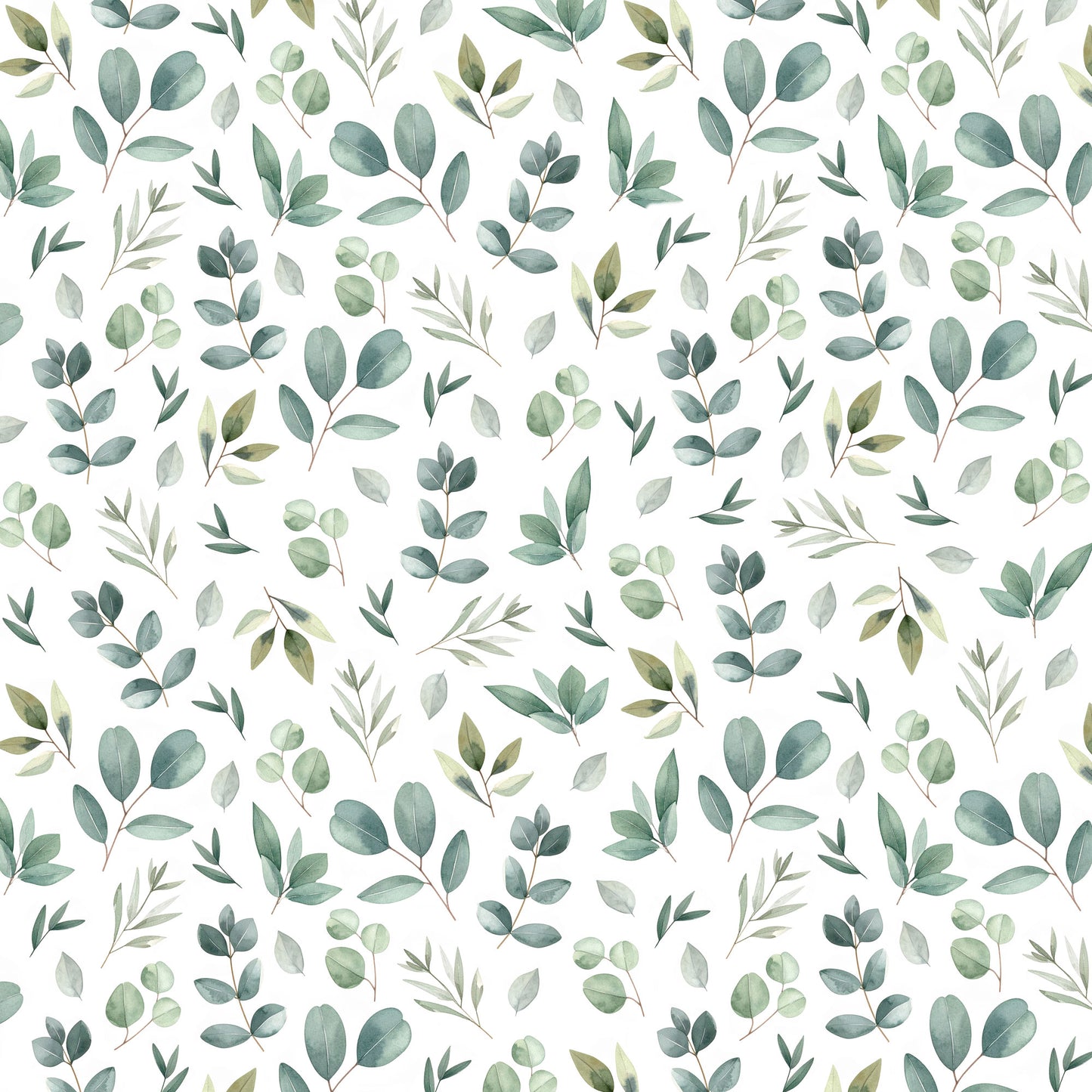 Aquarell-Tapete mit grünen Blättern