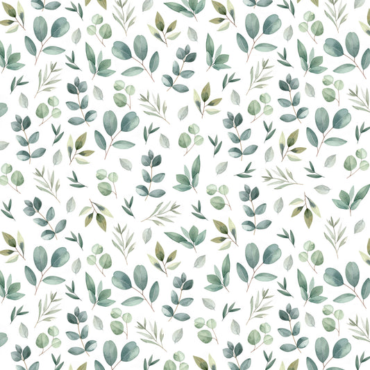 Aquarell-Tapete mit grünen Blättern
