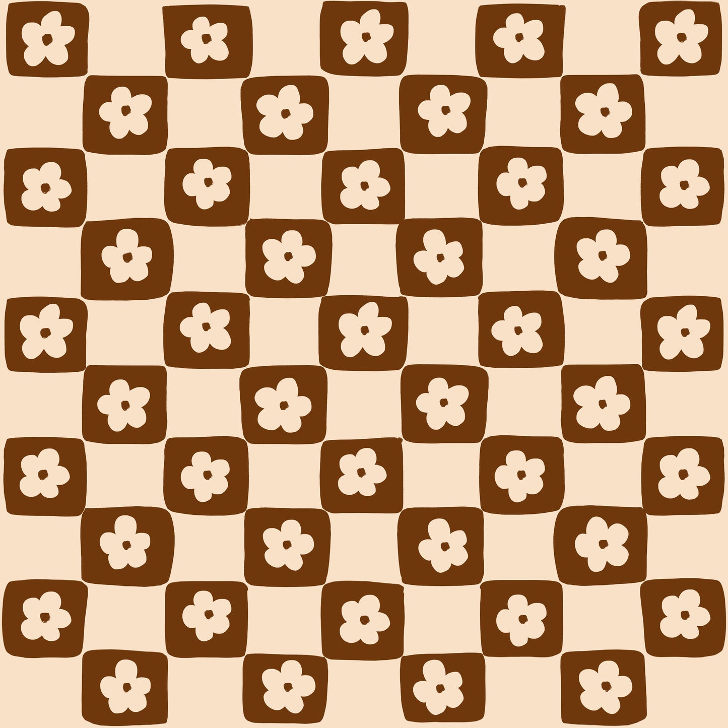 Tapete Blumen Kacheln