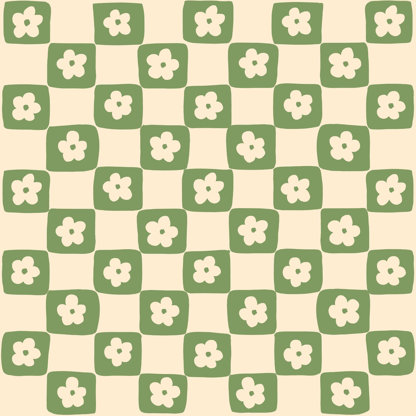 Tapete Blumen Kacheln