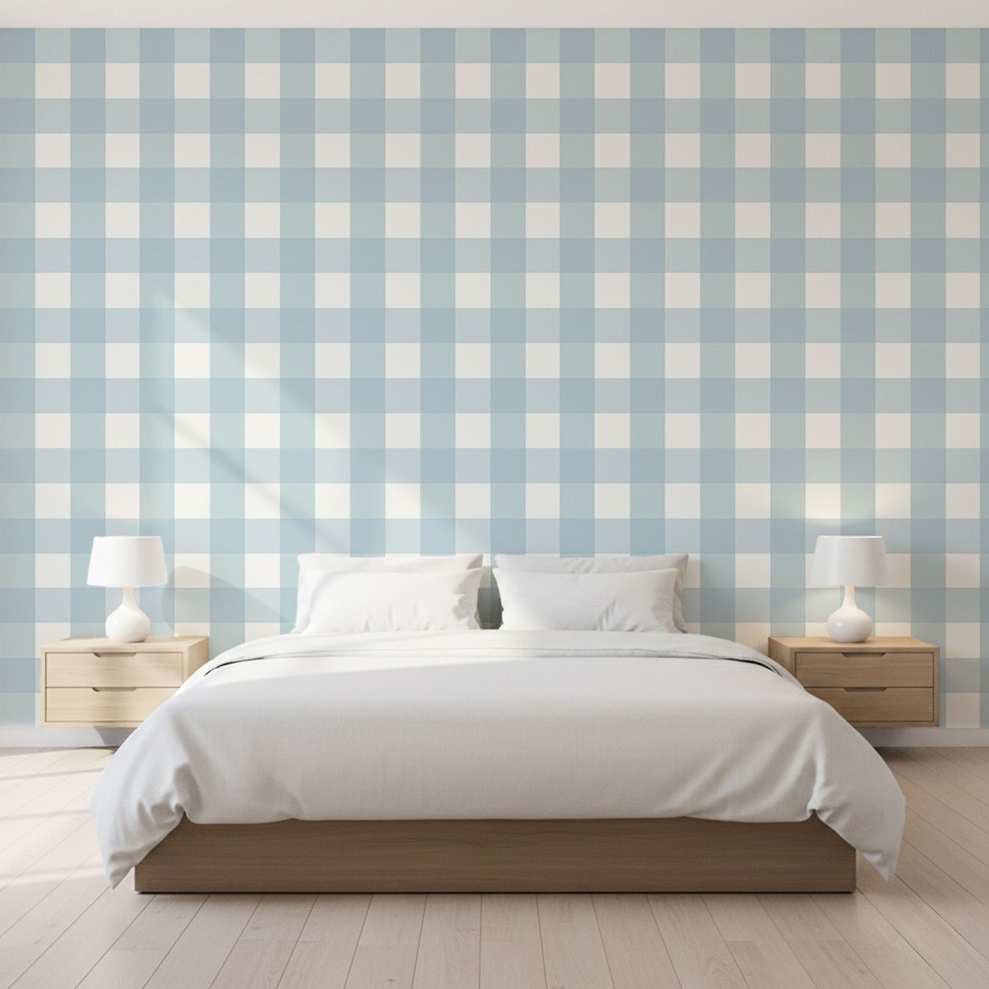 Tapete Gingham Blau