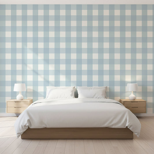 Tapete Gingham Blau
