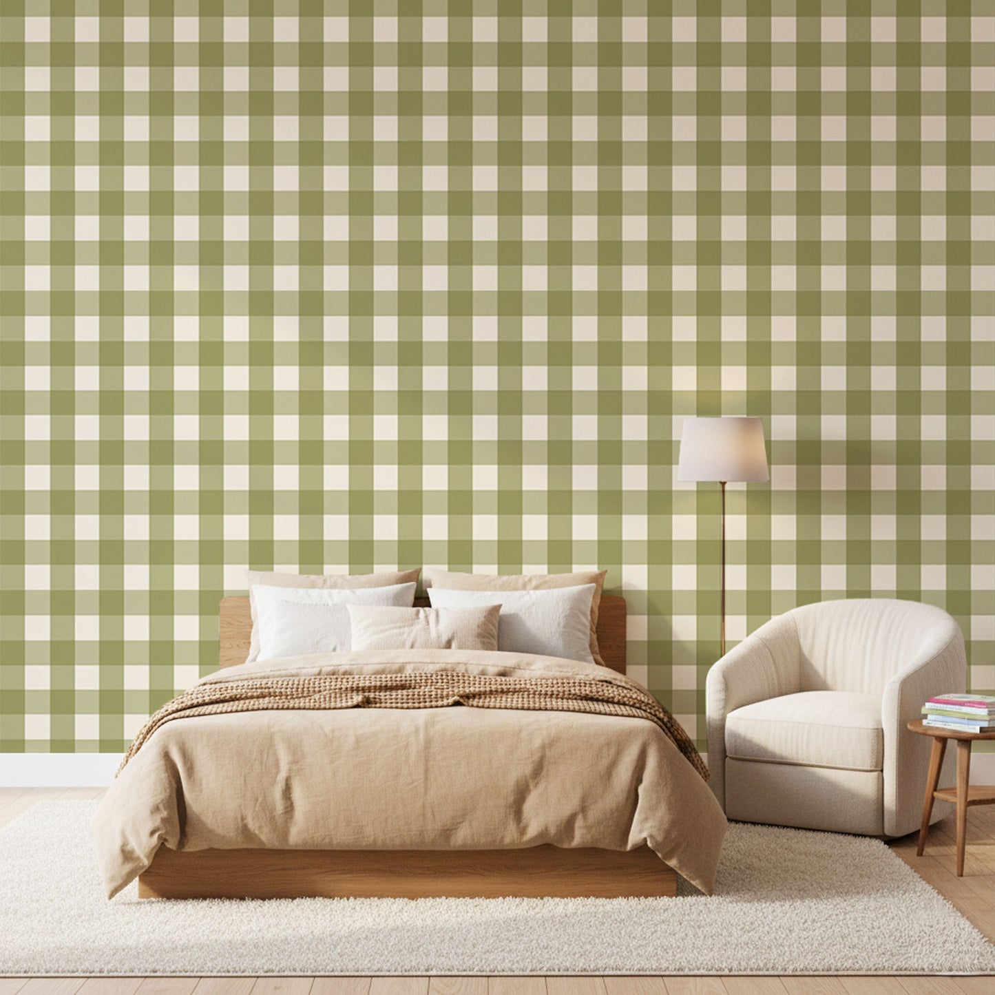 Tapete Gingham Grün