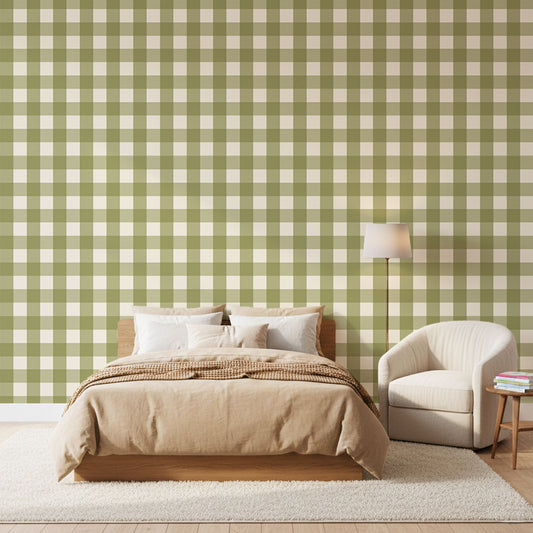Tapete Gingham Grün