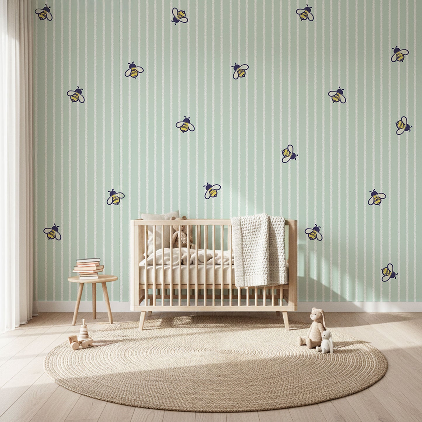 Kindertapeten Bienen gestreift