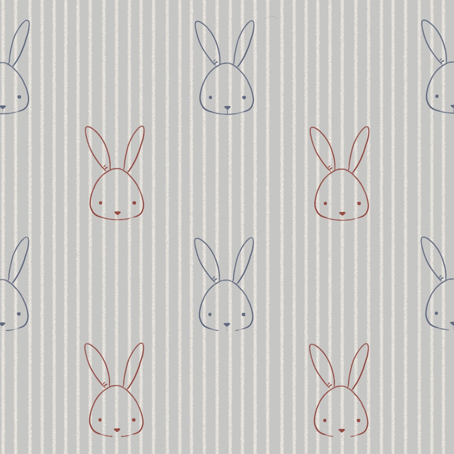 Kindertapete Hasen gestreift