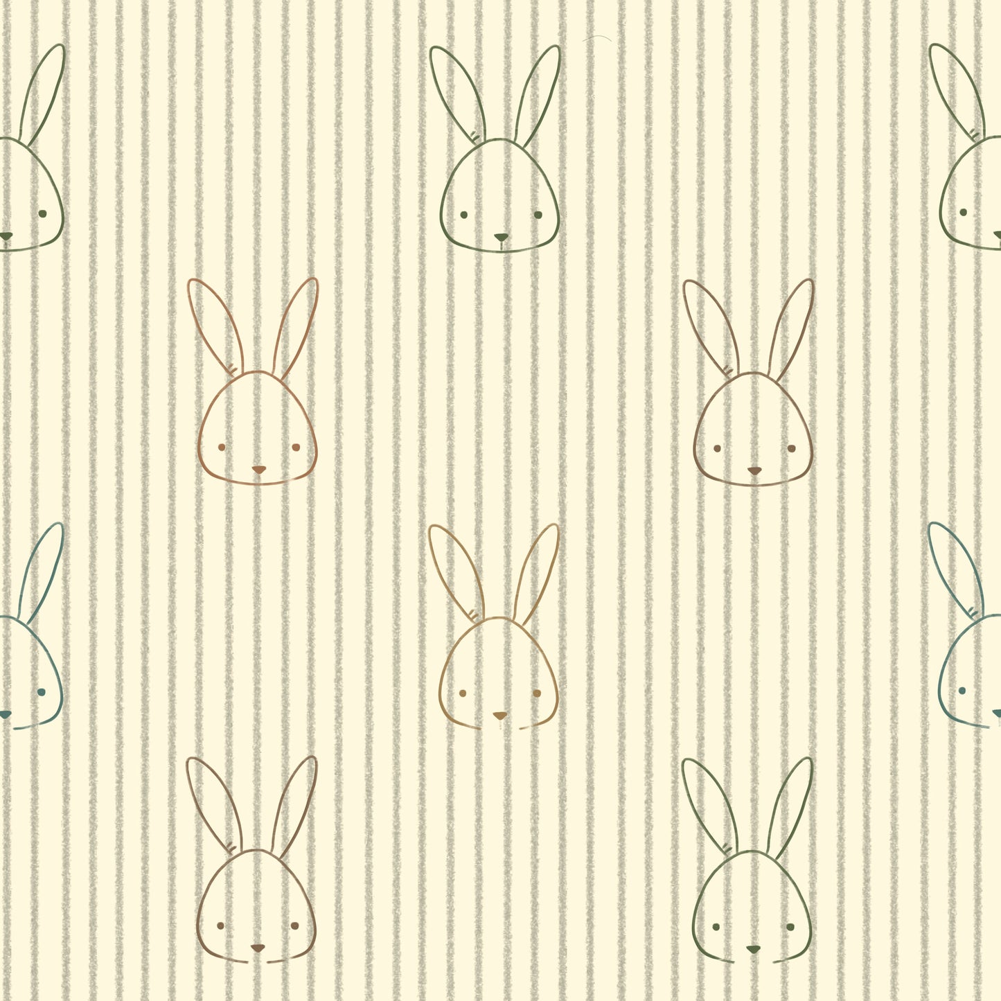 Kindertapete Hasen gestreift