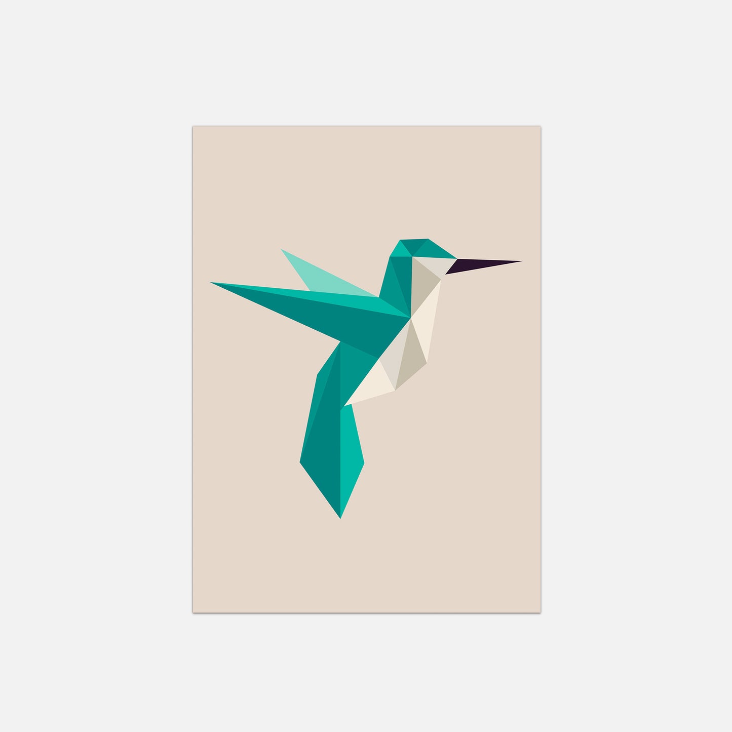 Polygon Tiere - Poster Kolibri