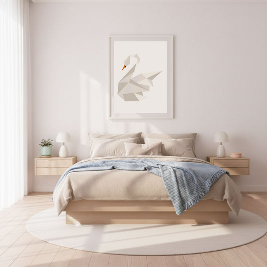 Polygon Tiere - Poster Schwan