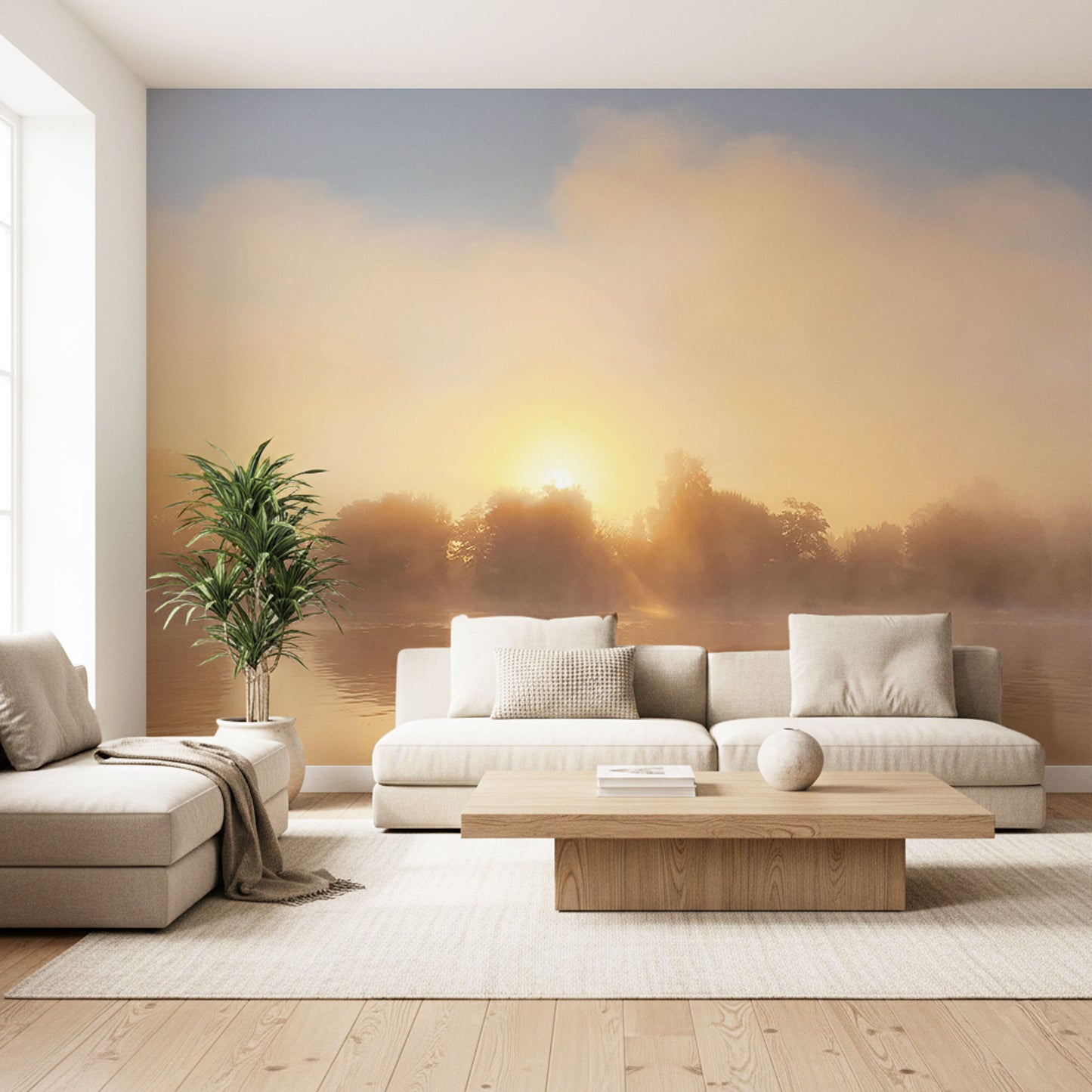 Sonnenaufgang auf dem See Fototapete