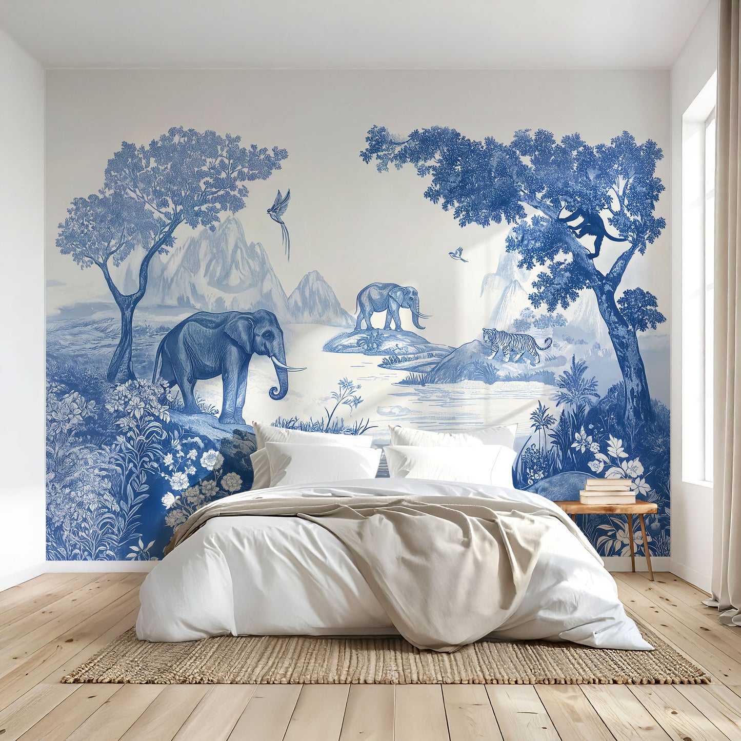 Tapete Toile de Jouy Blau